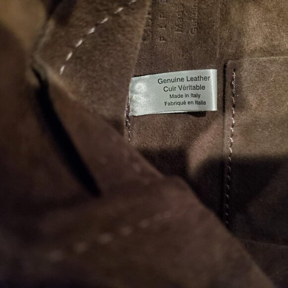 Claudia Firenze Emma Fringe Italian Calf Leather Suede Shoulder Bag Purse Brown - Picture 7 of 7